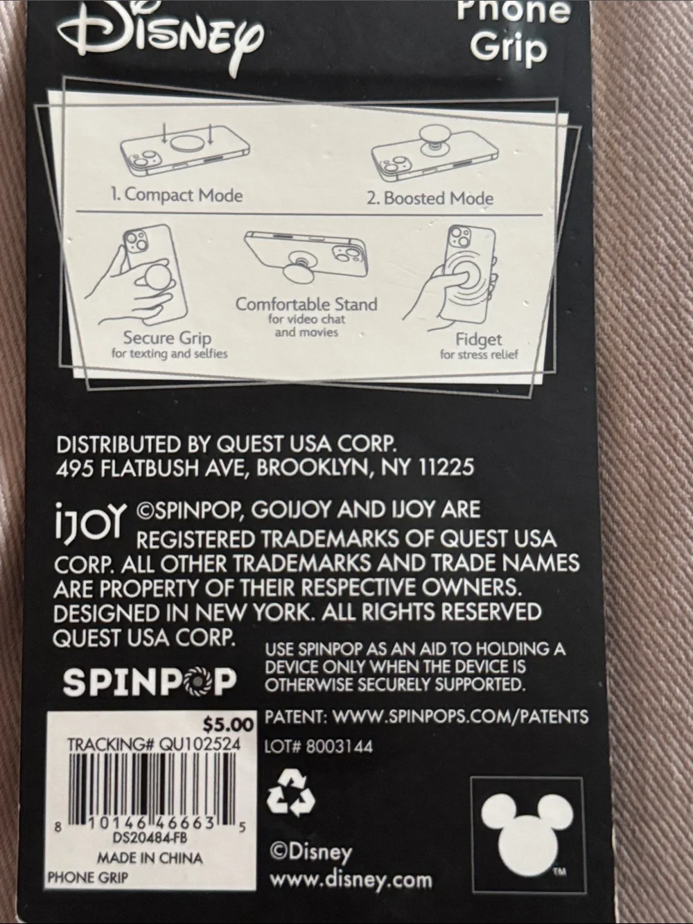 Disney Blue Stitch 'Nope' Phone Grip